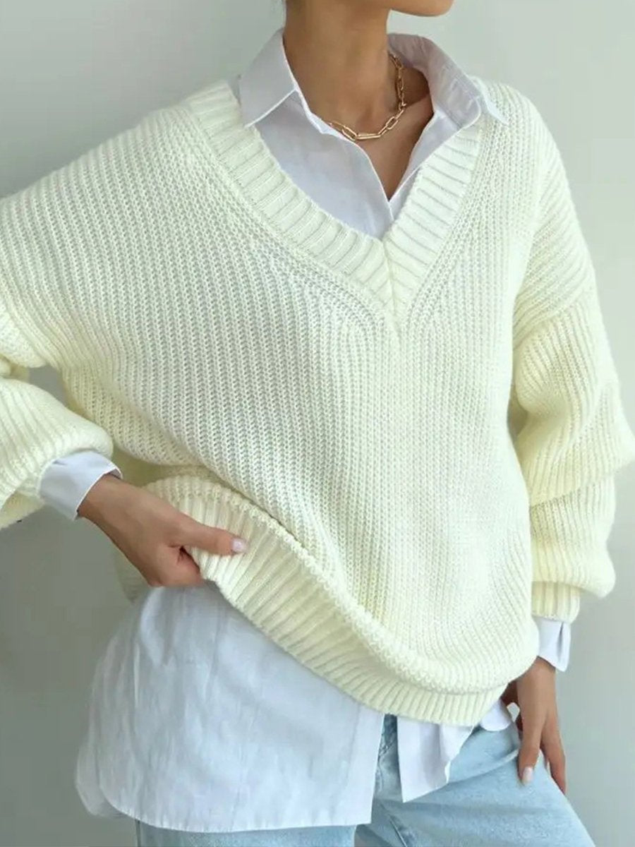 V-neck Sweater Available In Multiple Colors