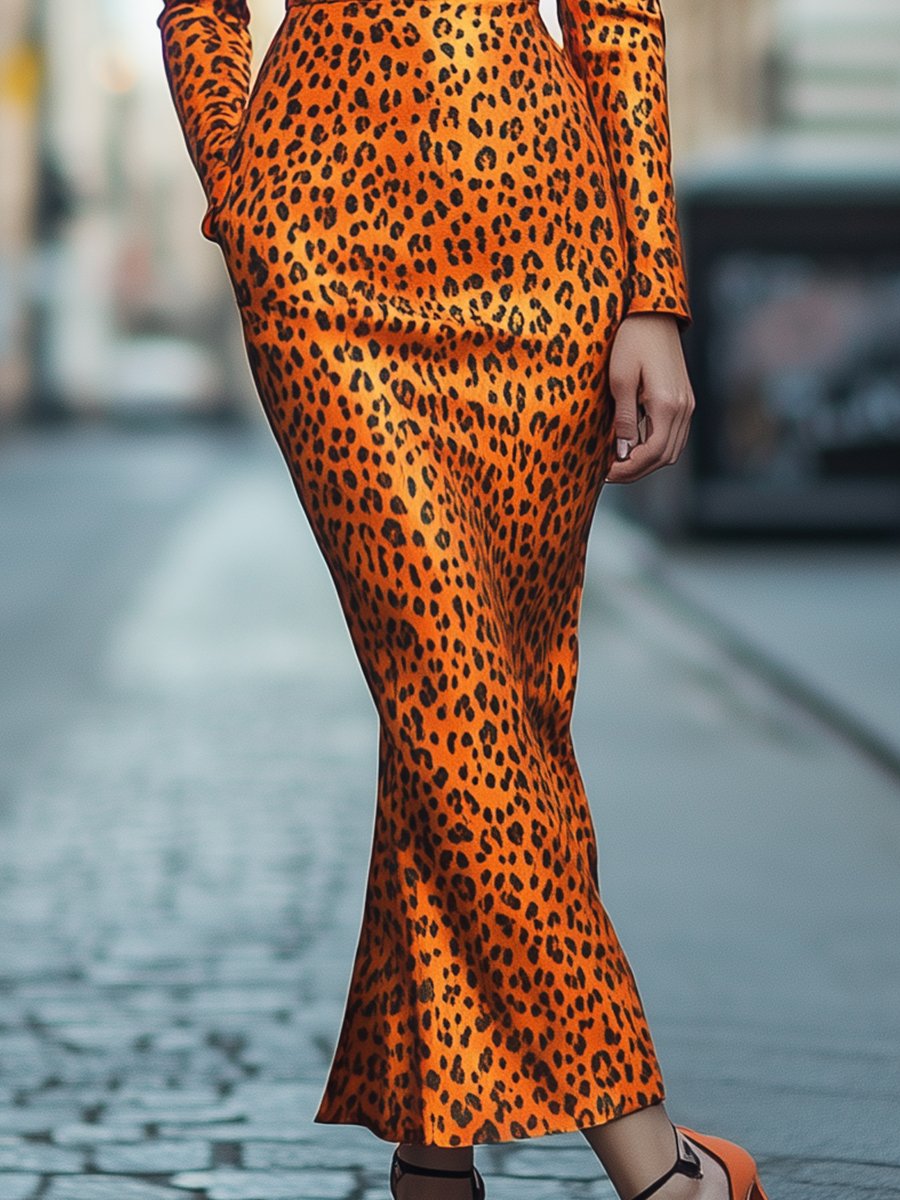 Golden Sunset Satin Dress