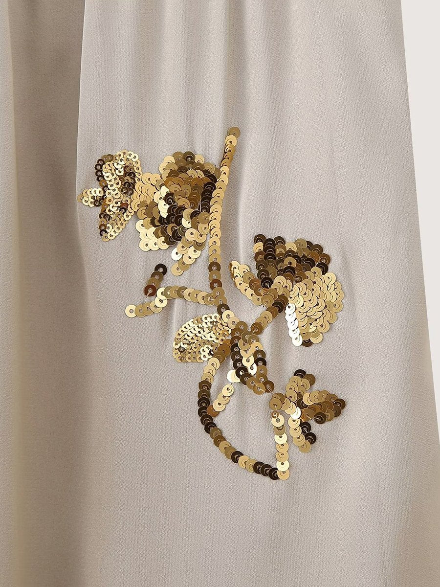 Sequin Embroidered Loose Long-Sleeved Blouse