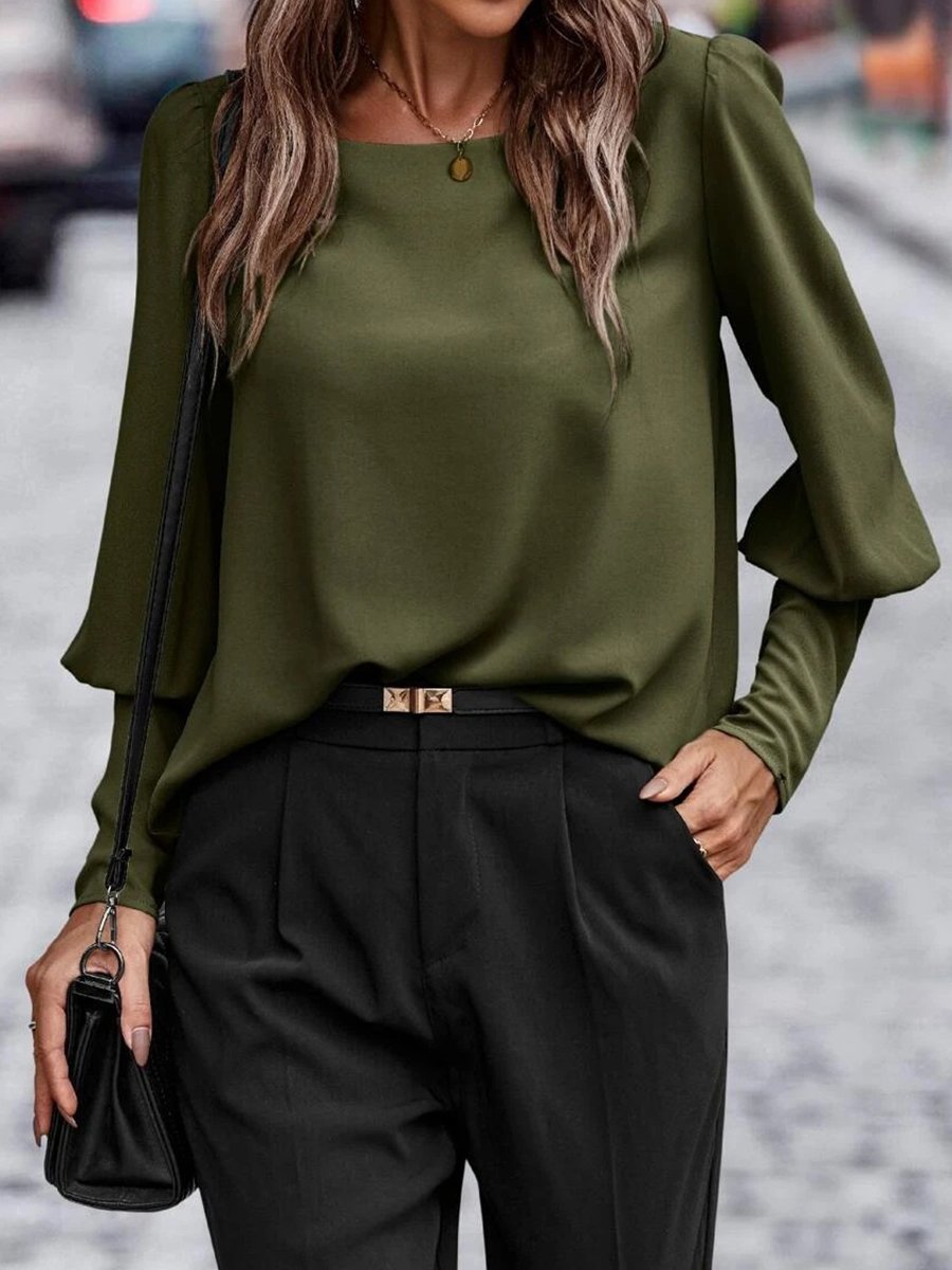 Sophisticated Buttons Blouse with Puffed Sleeves