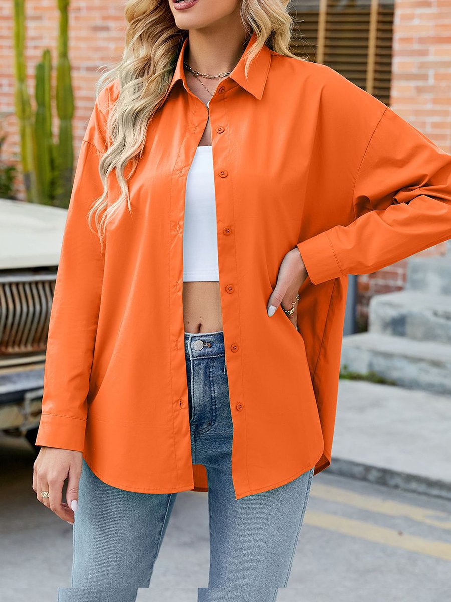 Solid Color Long Sleeve Shirt