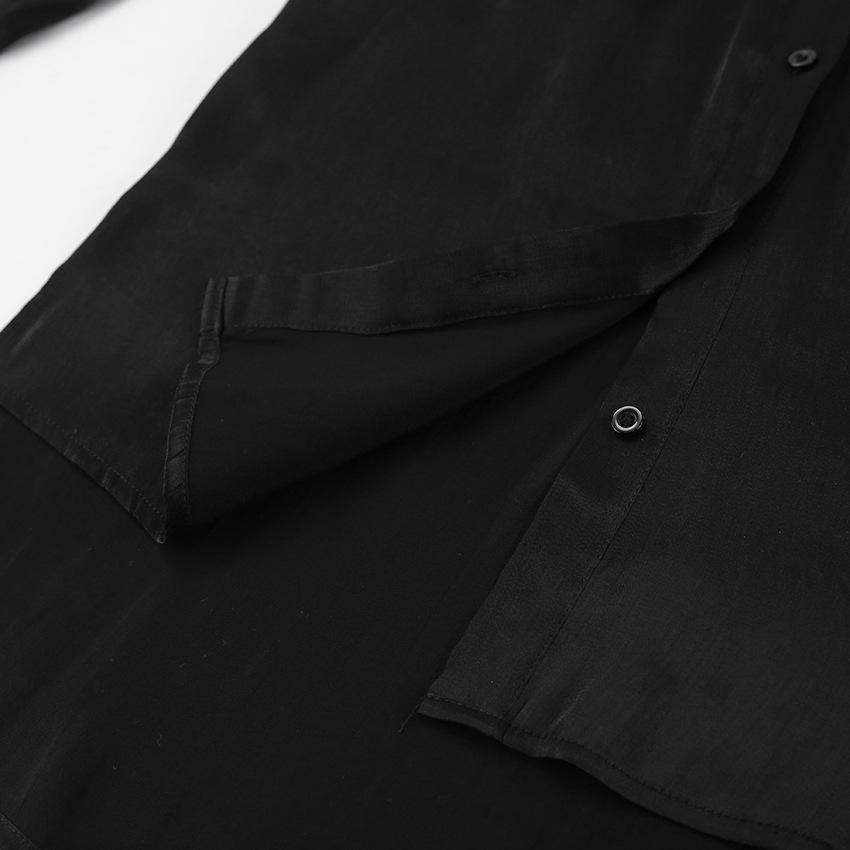 Silk Black Button-Up Blouse