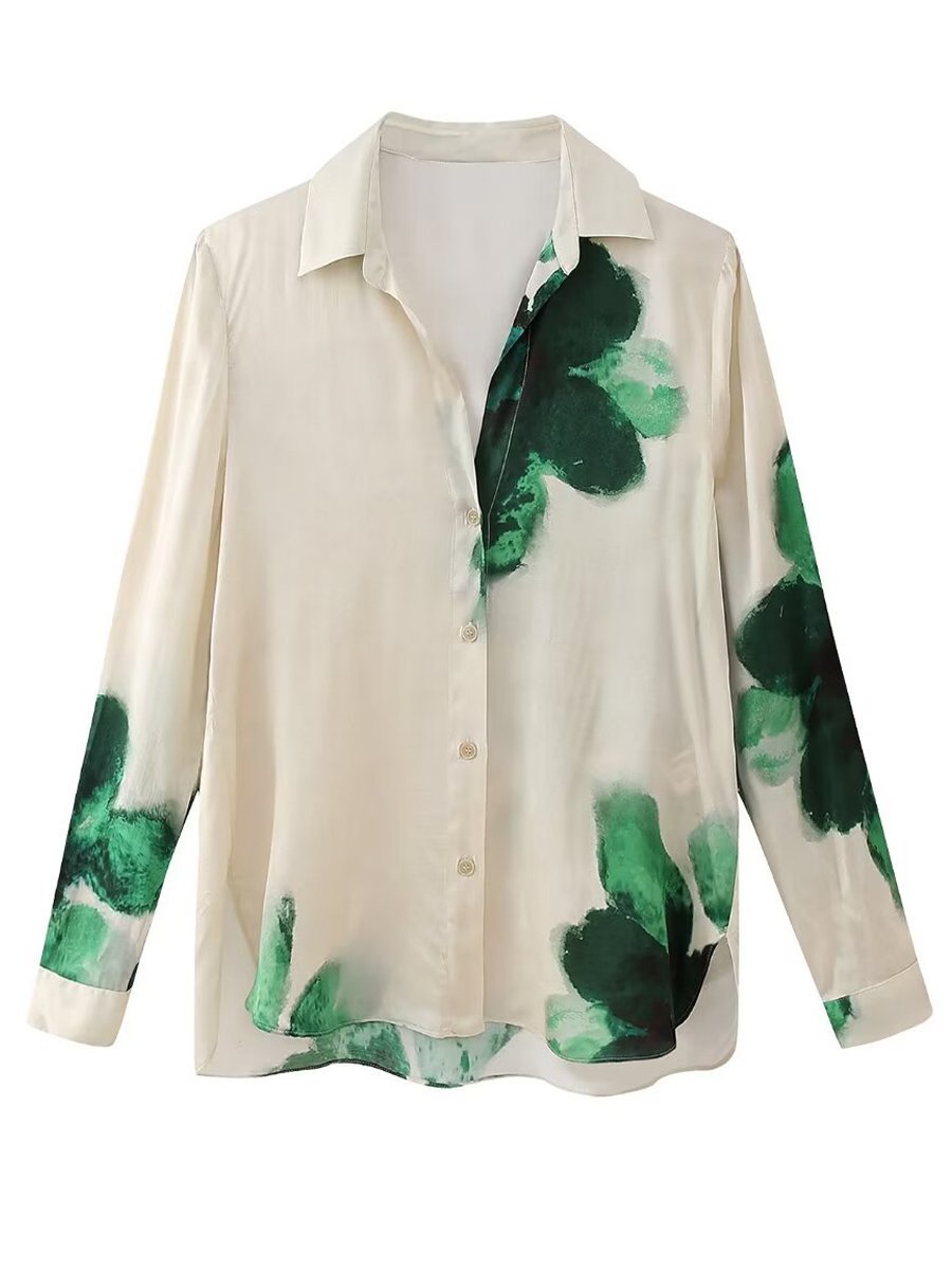 Elegant Watercolor Floral Blouse